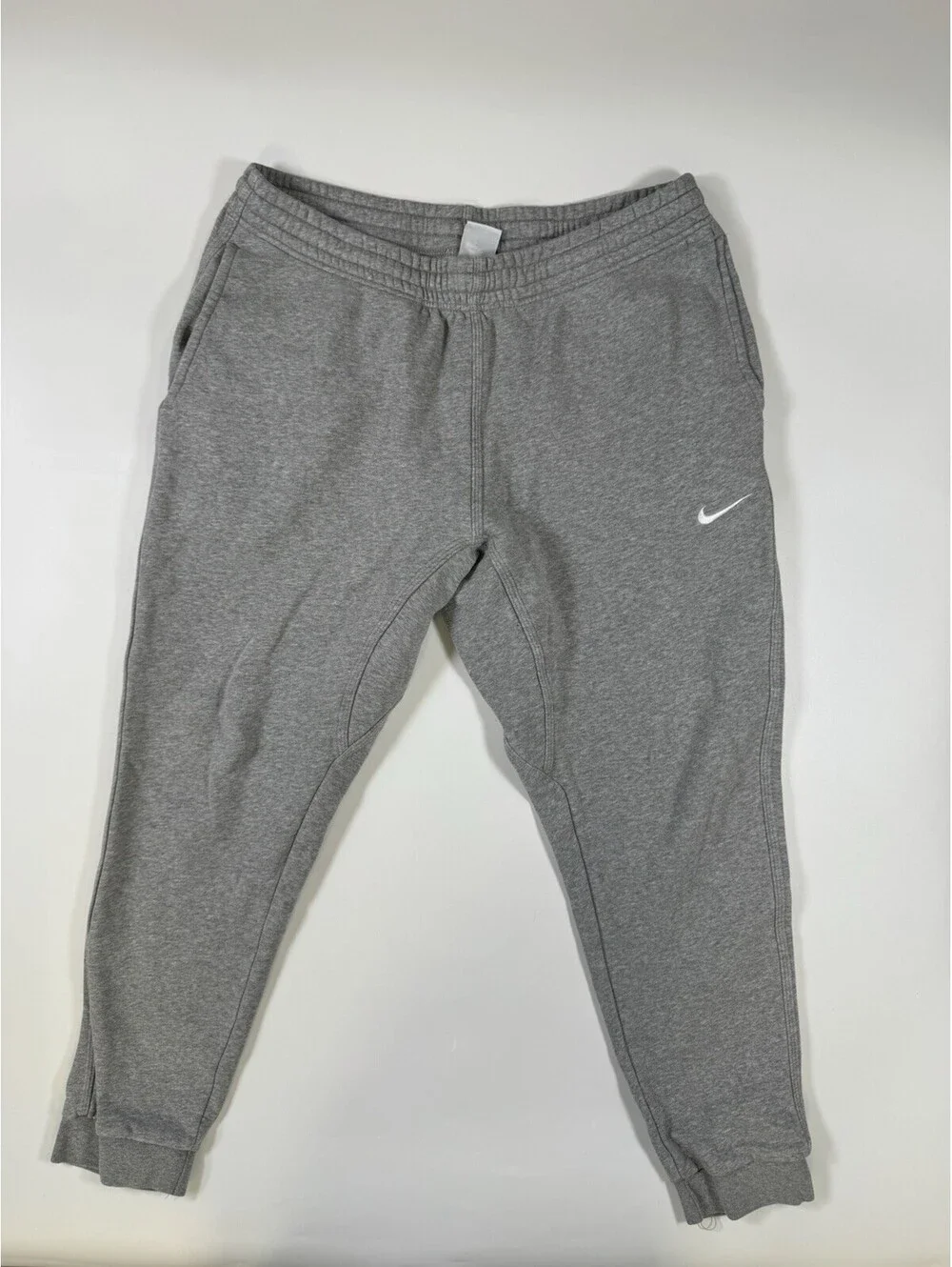 Vintage Nike Sweatpants Mens XL Gray Fleece Embroidered Swoosh Joggers Y2K